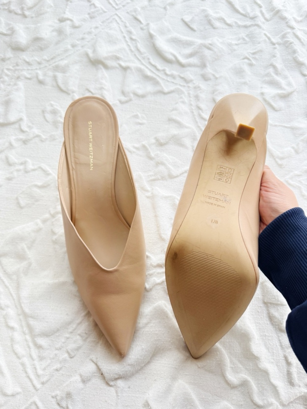 Stuart Weitzman Lula Leather Mules Size 12 - Picture 13 of 13